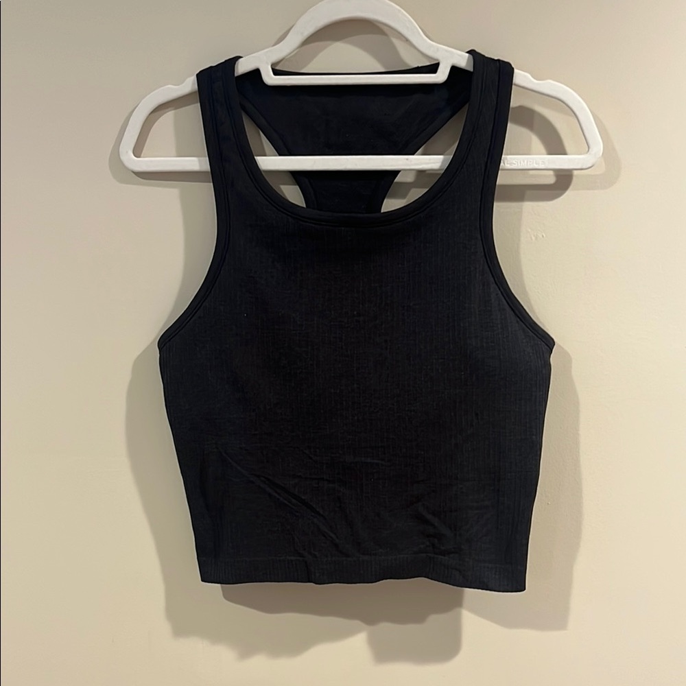lululemon athletica ebb to street Black Tank Top